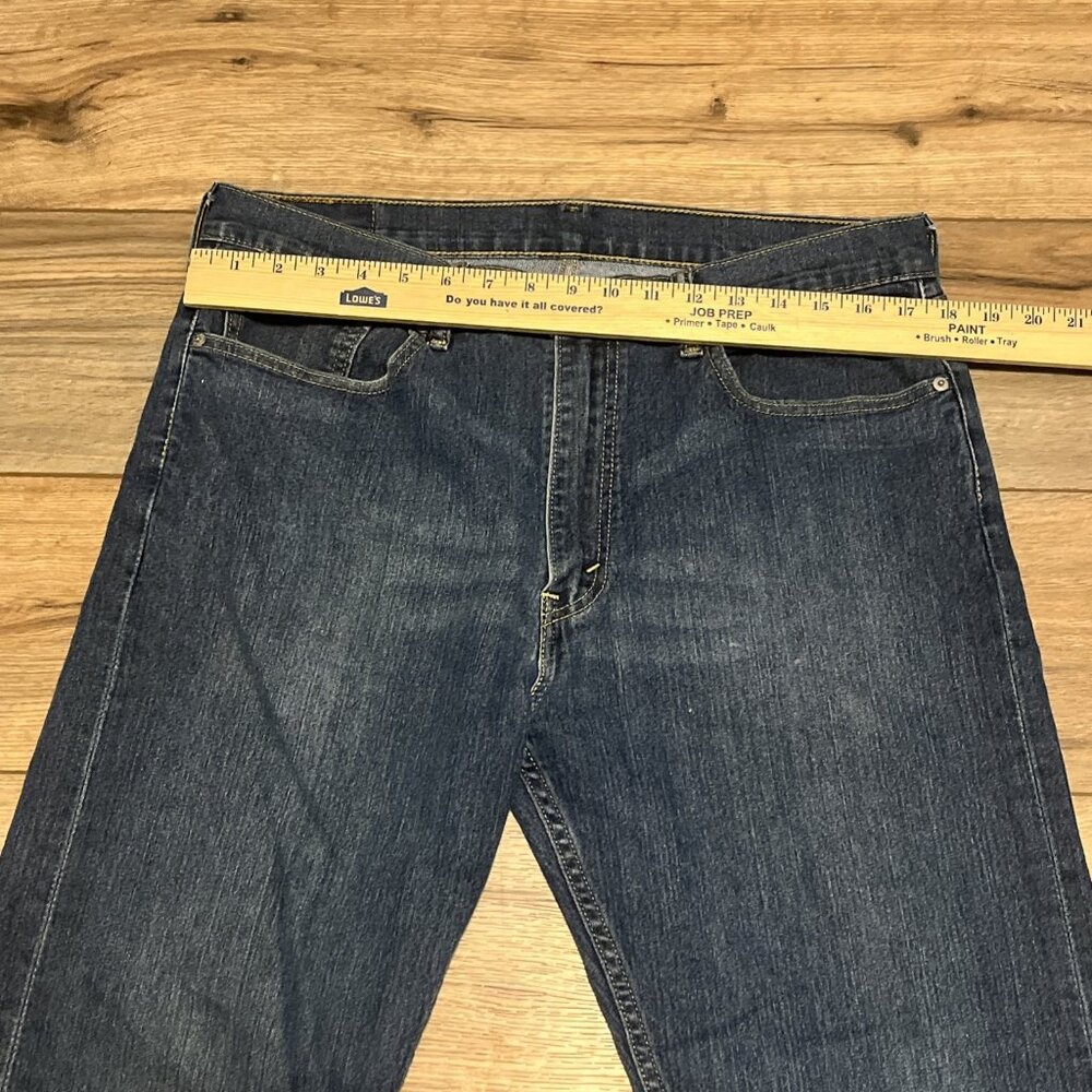 Men's Levis 505 Regular Fit Denim Jeans SZ 36x34 Blue Stretch Modern Red Tab - Picture 4 of 12